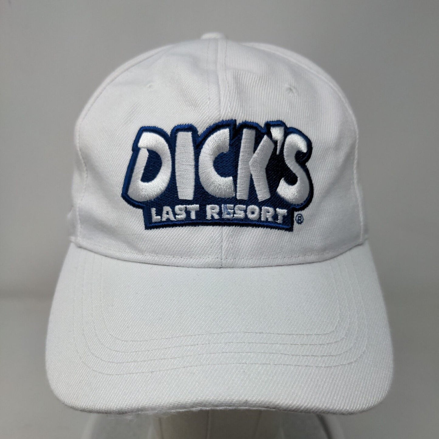 Dick's Last Resort Strapback Hat White One Size Embroidered Size Does Matter