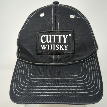 Cutty Whisky Baseball Cap Black One Size White Contrast Stitching Logo Patch Hat