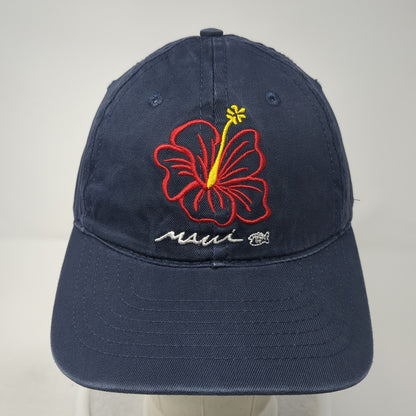 Hibiscus Maui Strapback Hat Blue One Size Adjustable Sgt. Leisure Hawaii