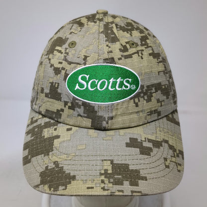 Scotts Baseball Cap Beige One Size Digital Camo Garden Lawn Care Logo Work Hat