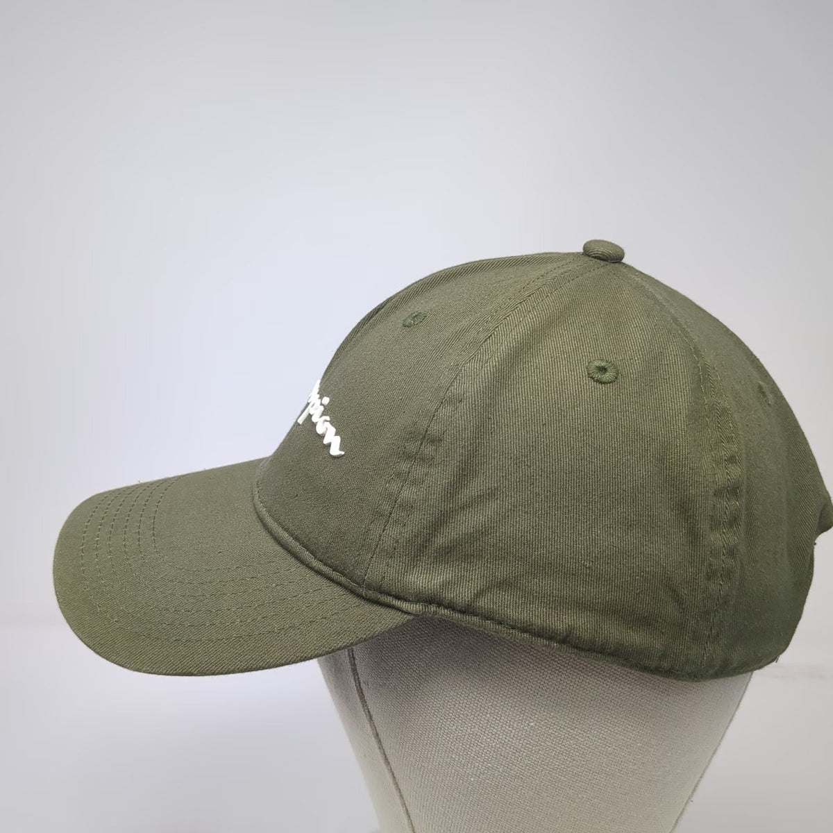 Champion 5 Panel Green One Size Script Logo Cotton Adjustable Slideback Hat