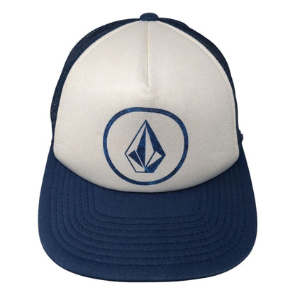 Volcom Snapback Trucker Hat Blue One Size Adjustable Mesh Back 6 Panel
