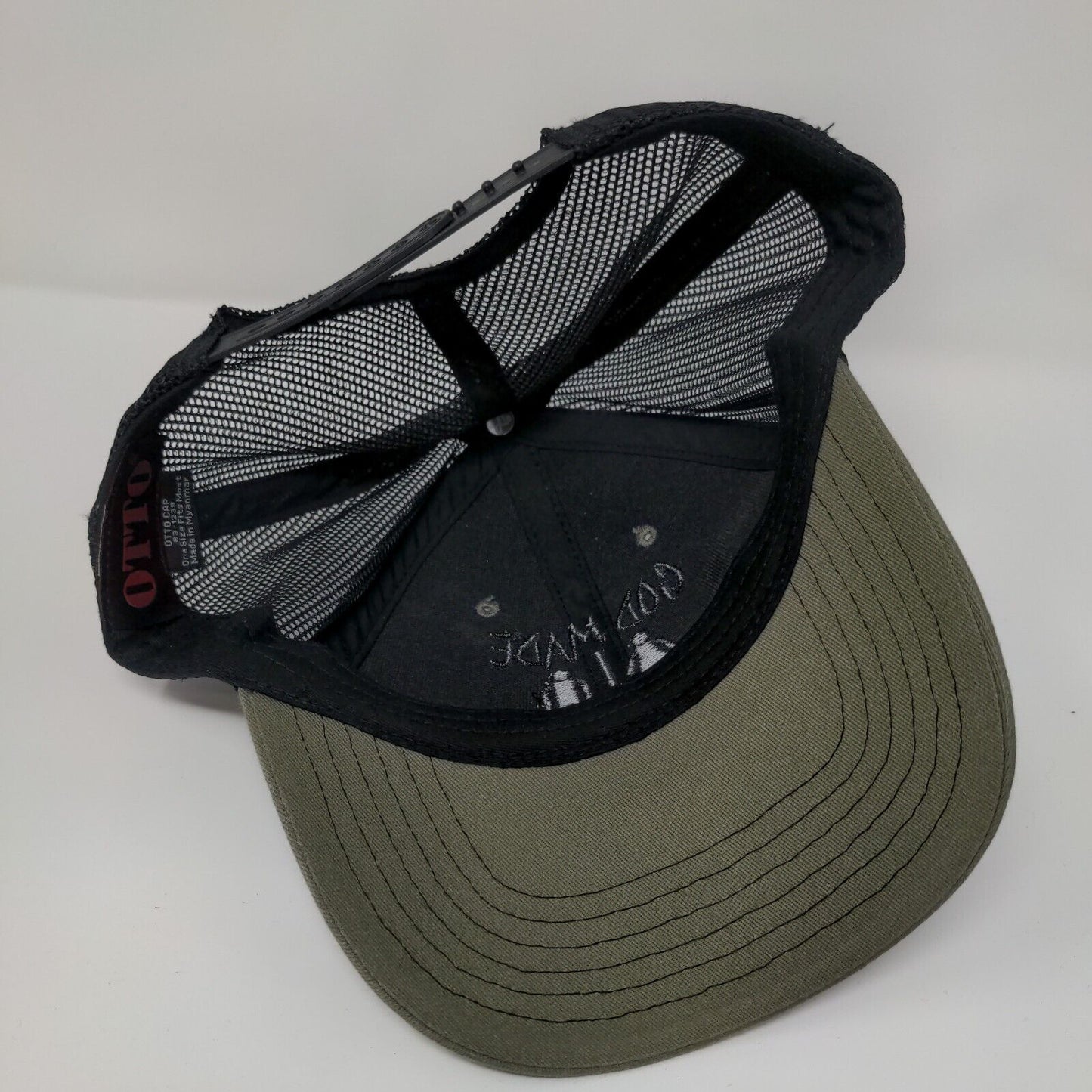 God Made Man And Woman Snapback Mesh Back Trucker Hat Green OSFM Otto