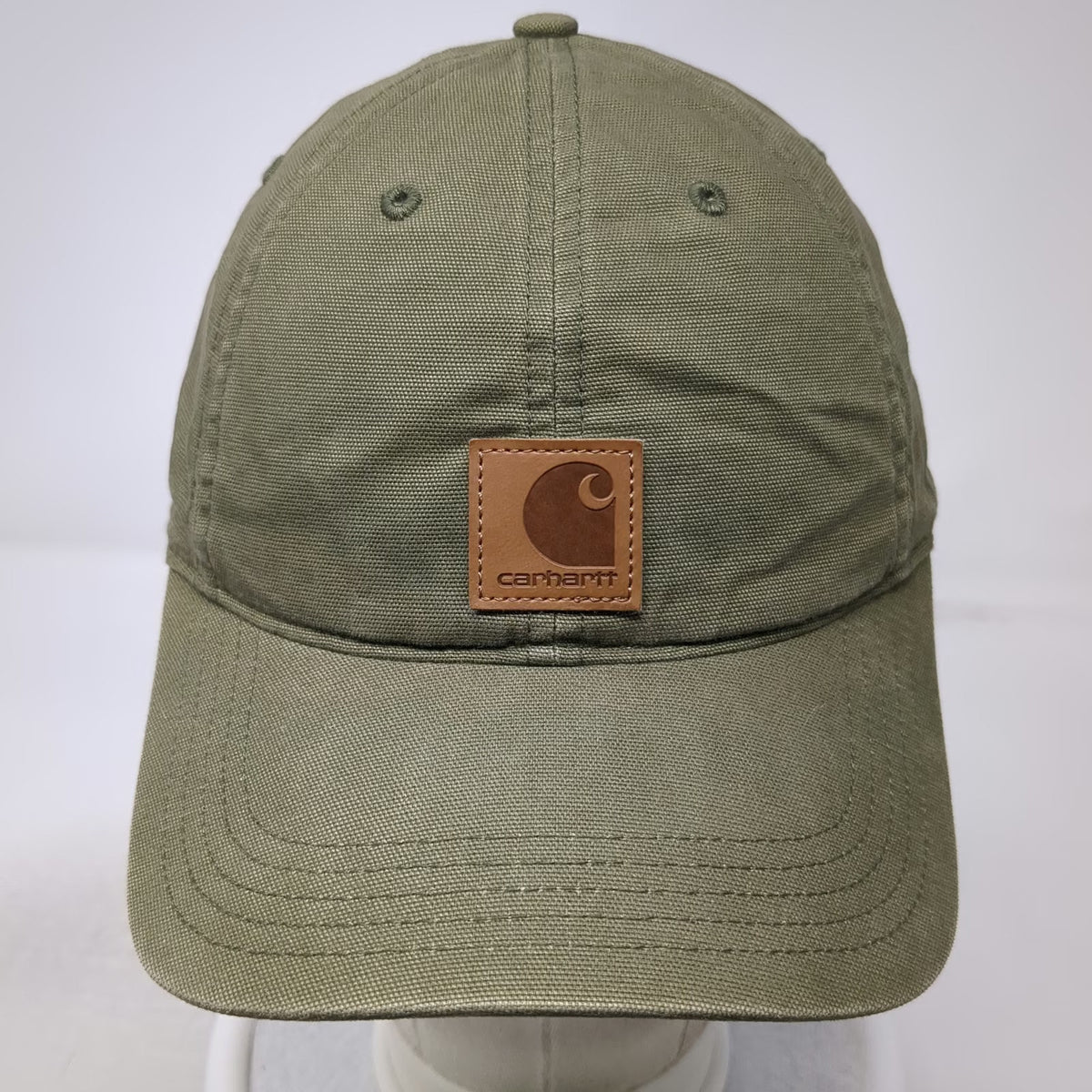 Carhartt Baseball Cap Green One Size Strapback Brown Patch Cotton Canvas Hat