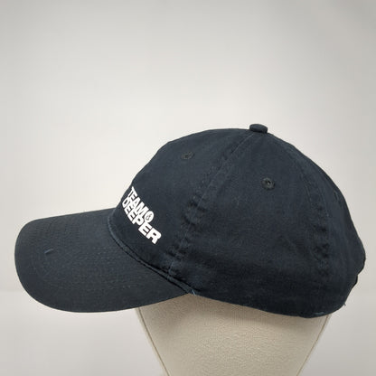 Team Deeper Strapback Hat Black Graphic Spell Out Logo 100% Cotton Adjustable