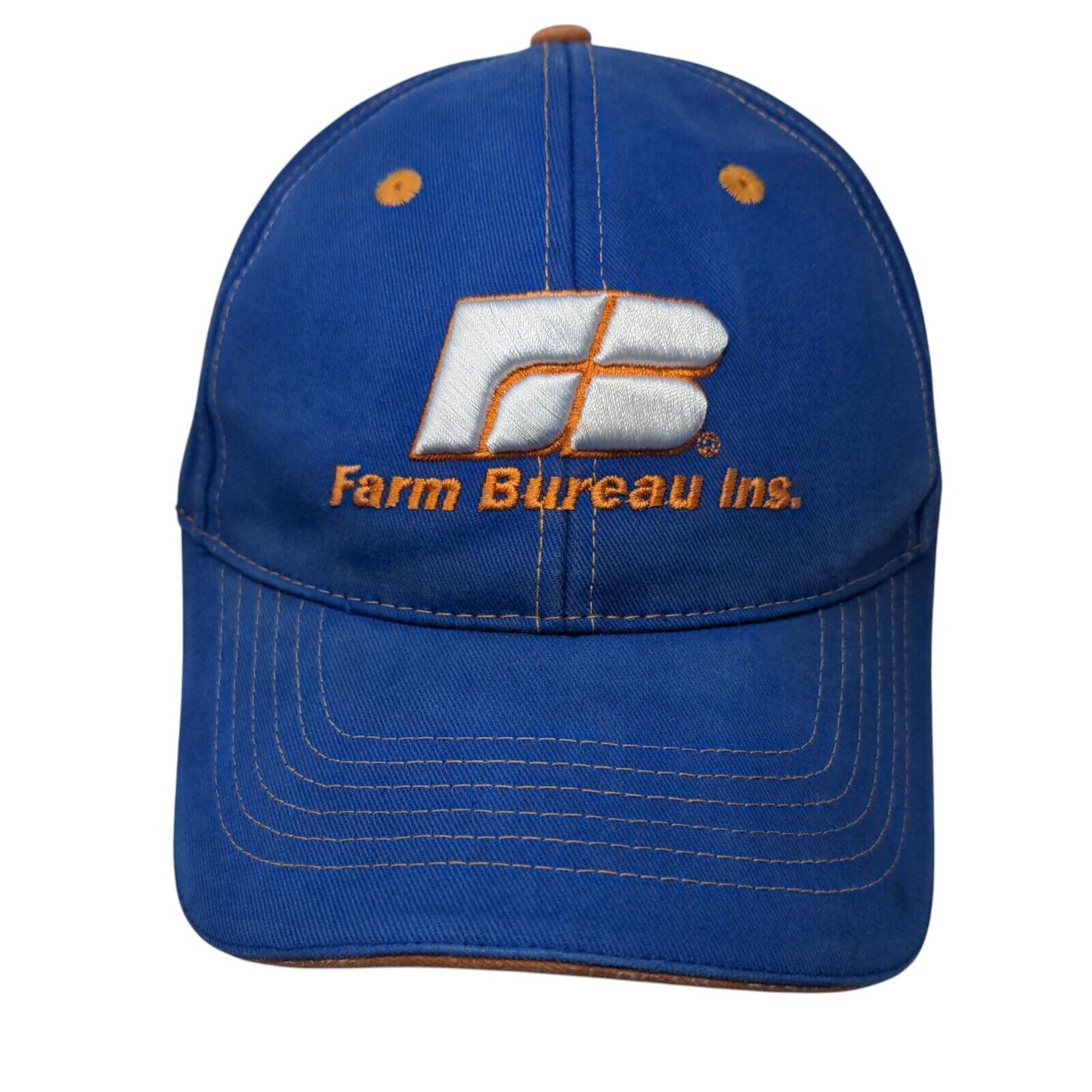 Farm Bureau Ins. Strapback Hat Blue One Size Adjustable Embroidered Buck's Bags