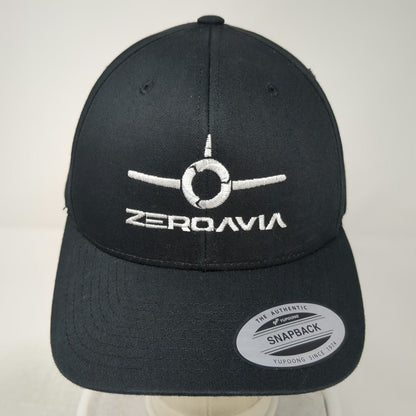 Yupoong Snapback Black One Size Hat ZeroAvia Aviation Logo Structured Travel Cap
