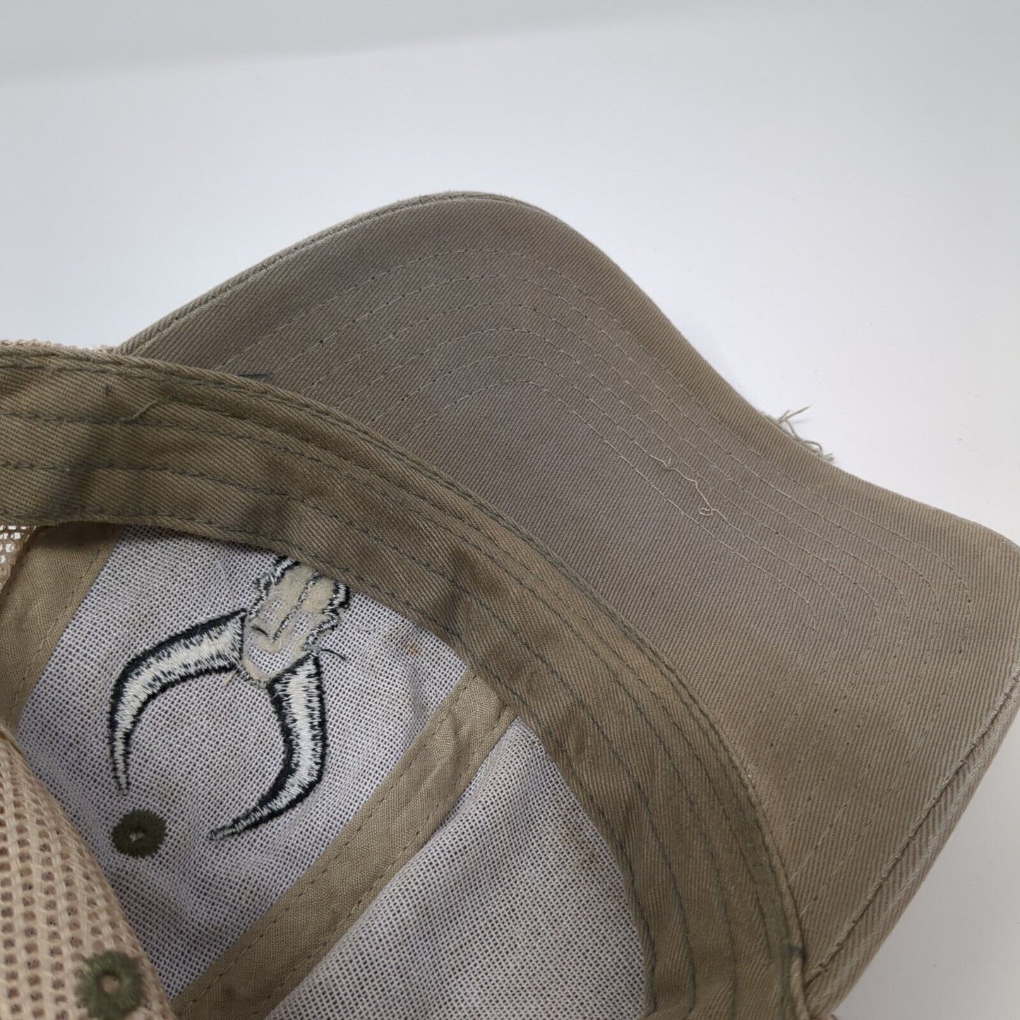Badlands Snapback Trucker Hat Tan One Size Adjustable Mesh Back Distressed