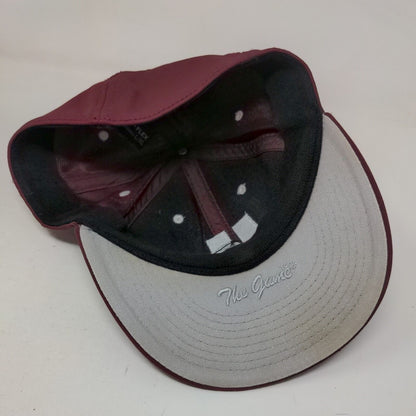The Game Pro Fitted Hat Red Burgundy L/XL Gametek Embroidered Vented Holes