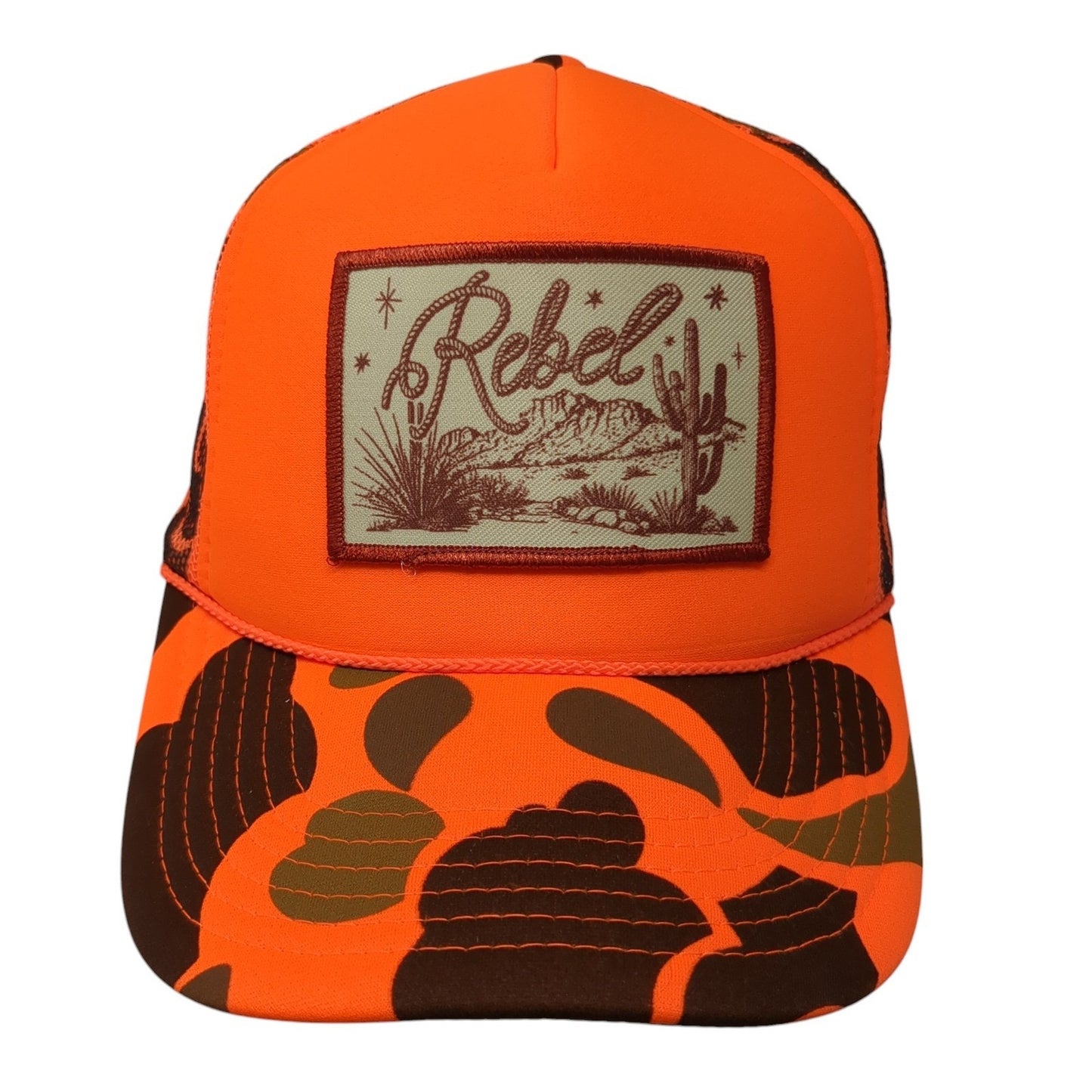 Rebel Snapback Trucker Hat Multicolor One Size Adjustable Camouflage Mesh Otto