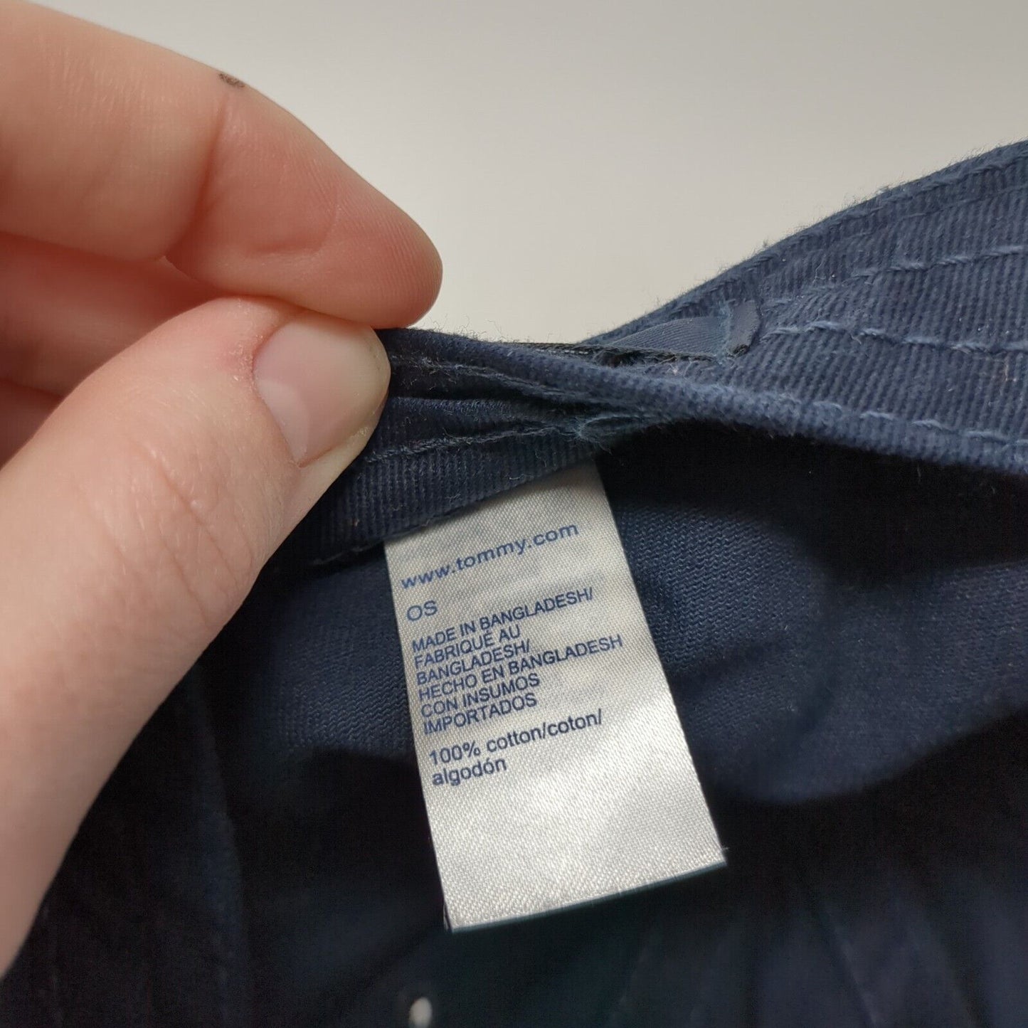 Tommy Hilfiger Slideback Hat Blue One Size Adjustable Solid 6 Panel