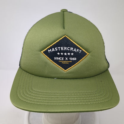 Mastercraft Snapback Trucker Hat Green One Size Adjustable Mesh Back BIG X