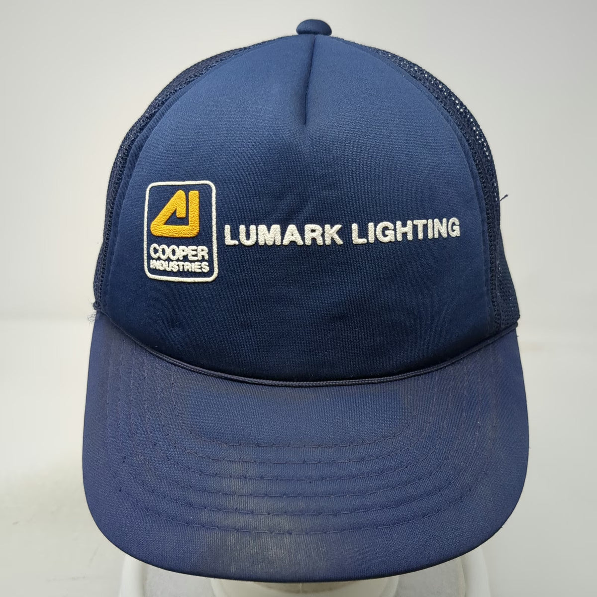 Cooper Industries Lumark Lighting Trucker Hat Blue One Size Snapback Mesh Foam