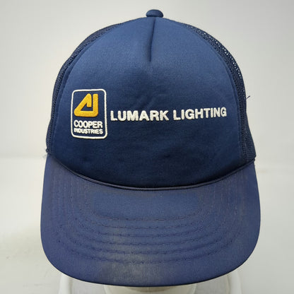 Cooper Industries Lumark Lighting Trucker Hat Blue One Size Snapback Mesh Foam