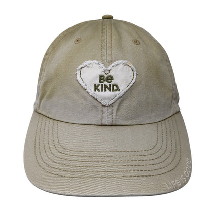 Be Kind Life is Good Slideback Baseball Cap Brown One Size Adjustable Stay True