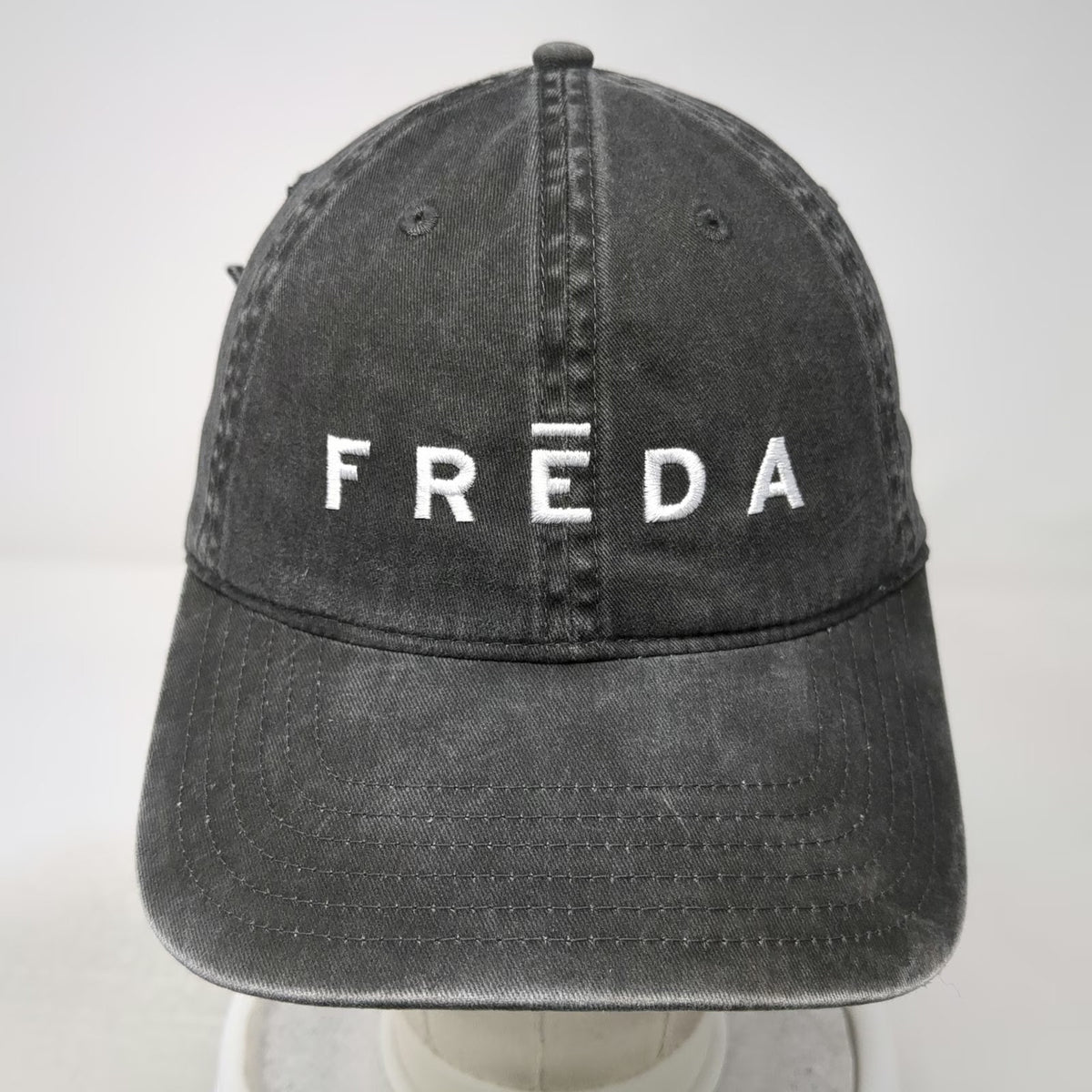 Freda Salvador Baseball Cap Gray One Size Cotton Embroidered Slideback Logo Hat