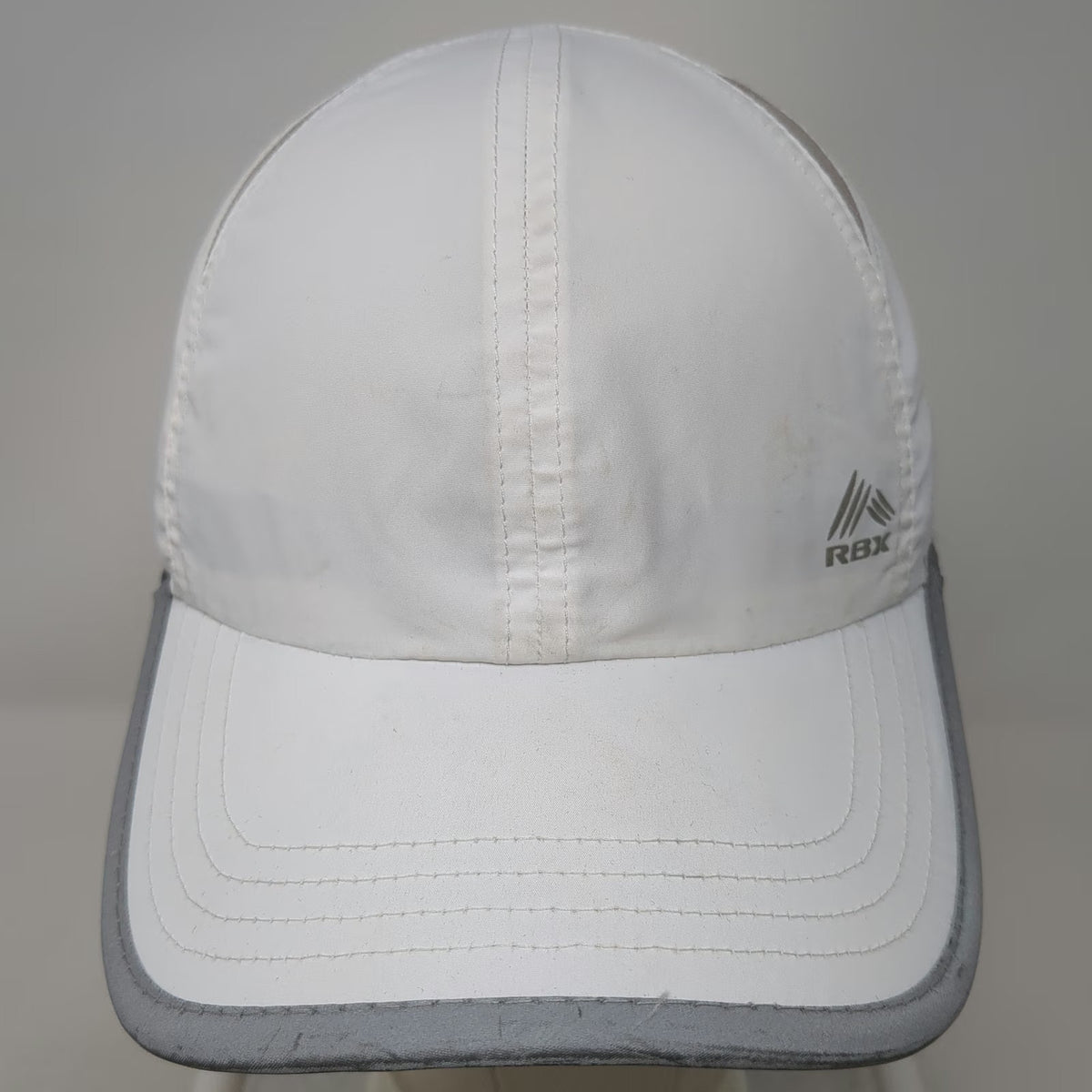 RBX Baseball Cap White Gray One Size Performance Mesh Vents Adjustable Hat