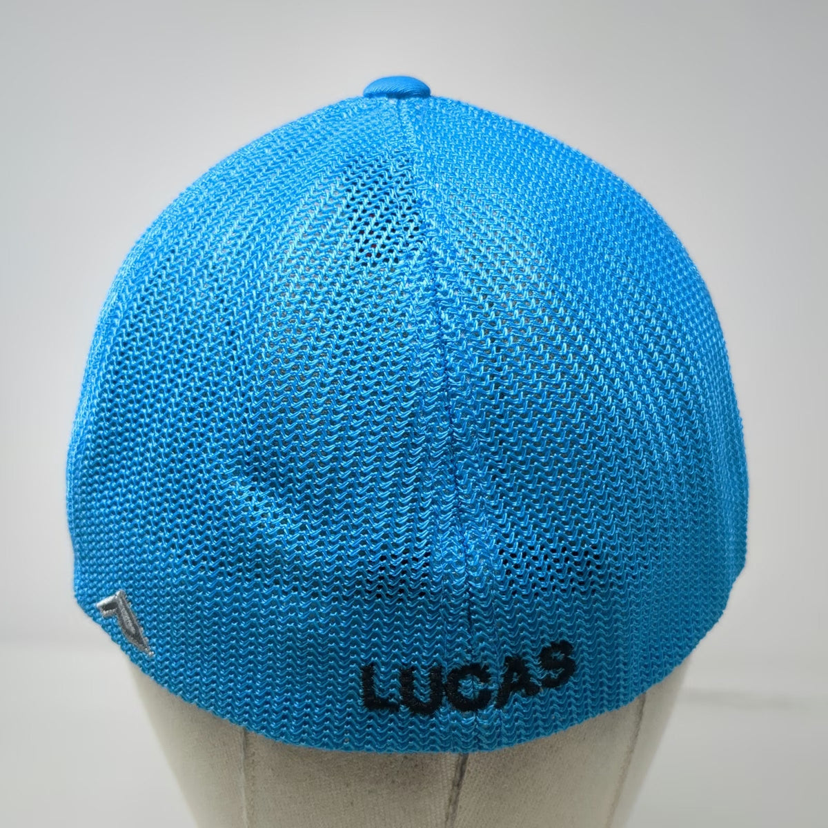 Pacific Headwear Baseball Cap Black Blue Size 8 Mesh Flexfit Aztec Welding Hat