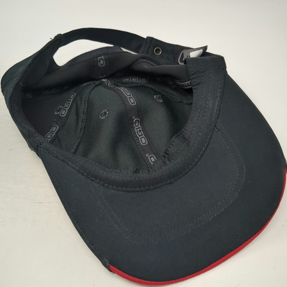 OGIO Baseball Cap Black One Size Polyester Slideback Hat Curved Brim Logo