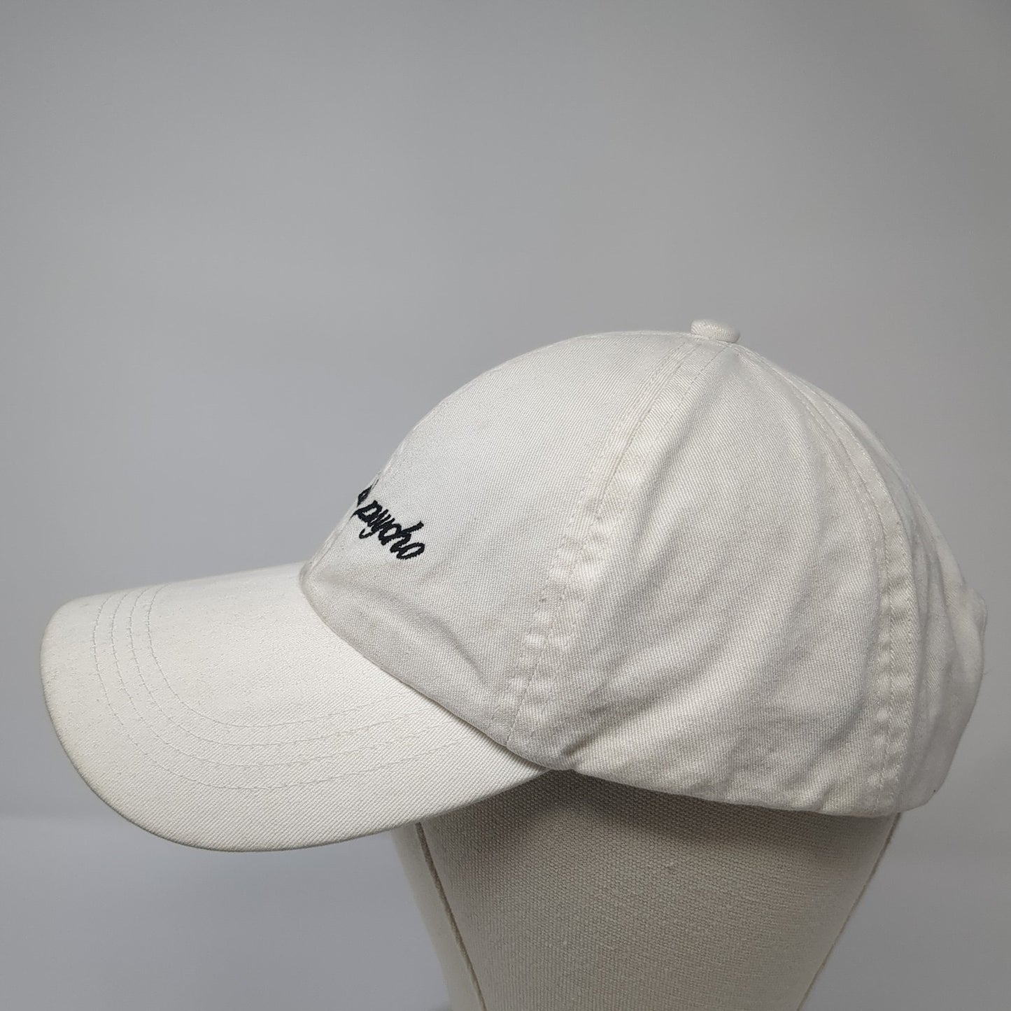 Cute But Psycho Slideback Baseball Cap White One Size Adjustable David & Young