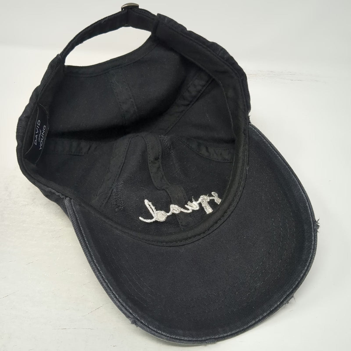 David and Young Baseball Cap Black One Size Squad Embroidery Slideback Hat
