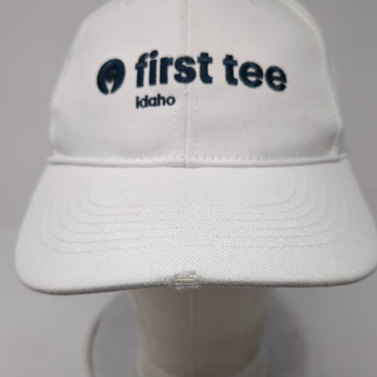 First Tee Idaho Strapback Hat White One Size Adjustable Embroidered 6 Panel