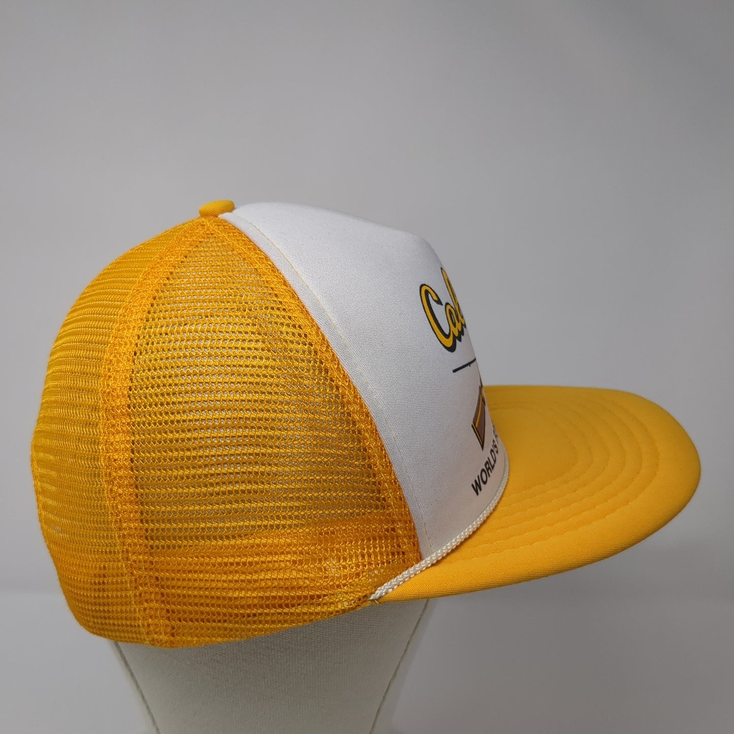 Cabela's World's Foremost Outfitter Trucker Hat Yellow OS Adjustable Mesh Back