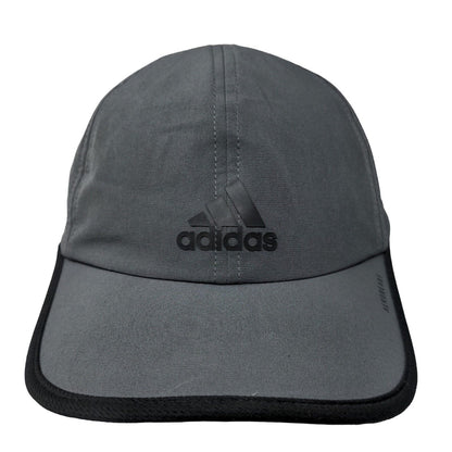 Adidas 3 Stripes Logo Strapback Hat Gray One Size Adjustable Aeroready