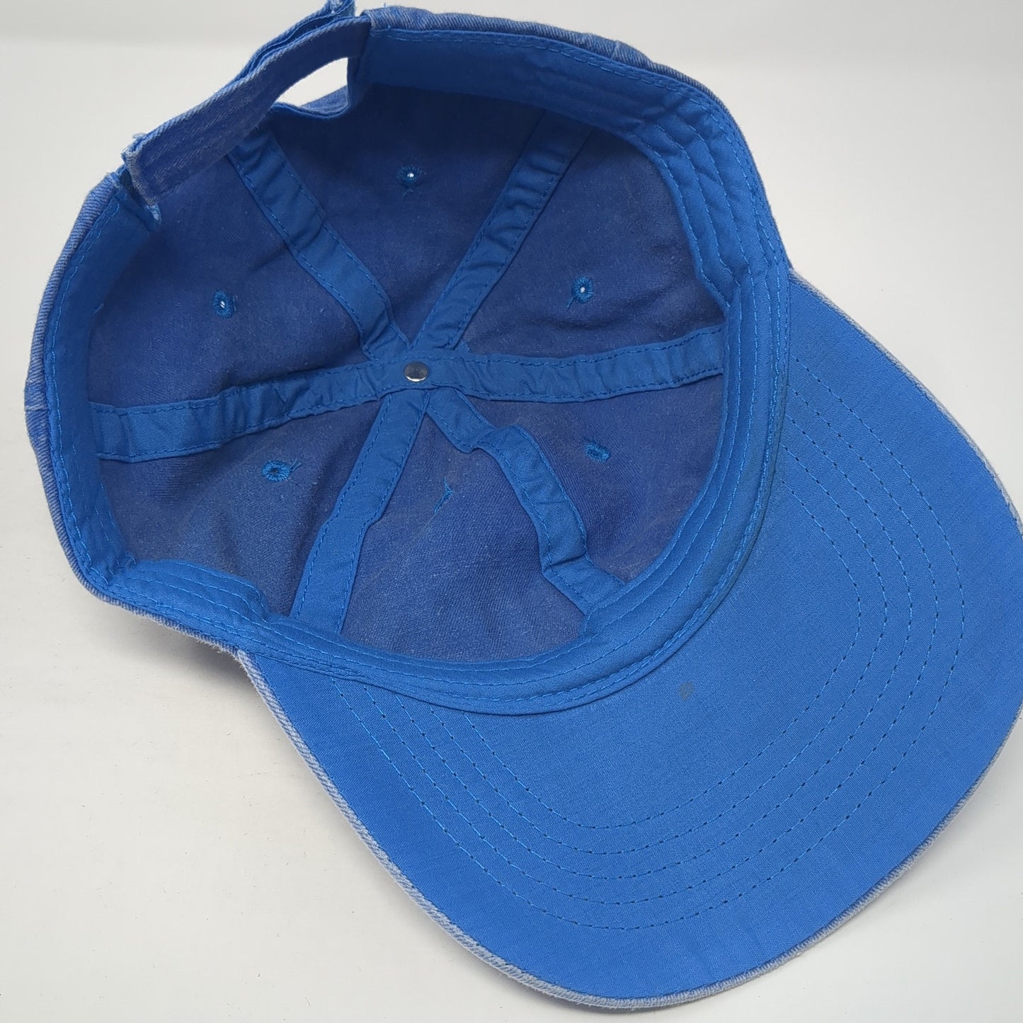 Unbranded Strapback Baseball Cap Blue One Size Adjustable Vented Holes Blank