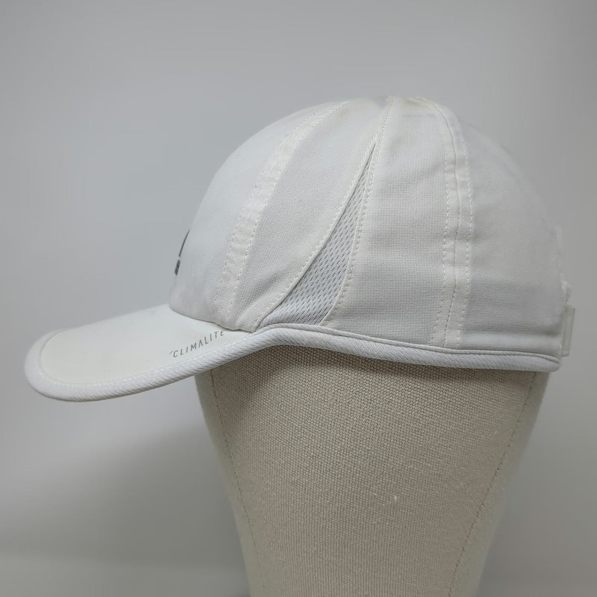 adidas Baseball Cap White One Size Climalite Mesh Performance Strapback Hat