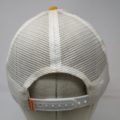 Simms Trucker Hat Yellow One Size Fish Patch Mesh Back Bozeman Montana Snapback