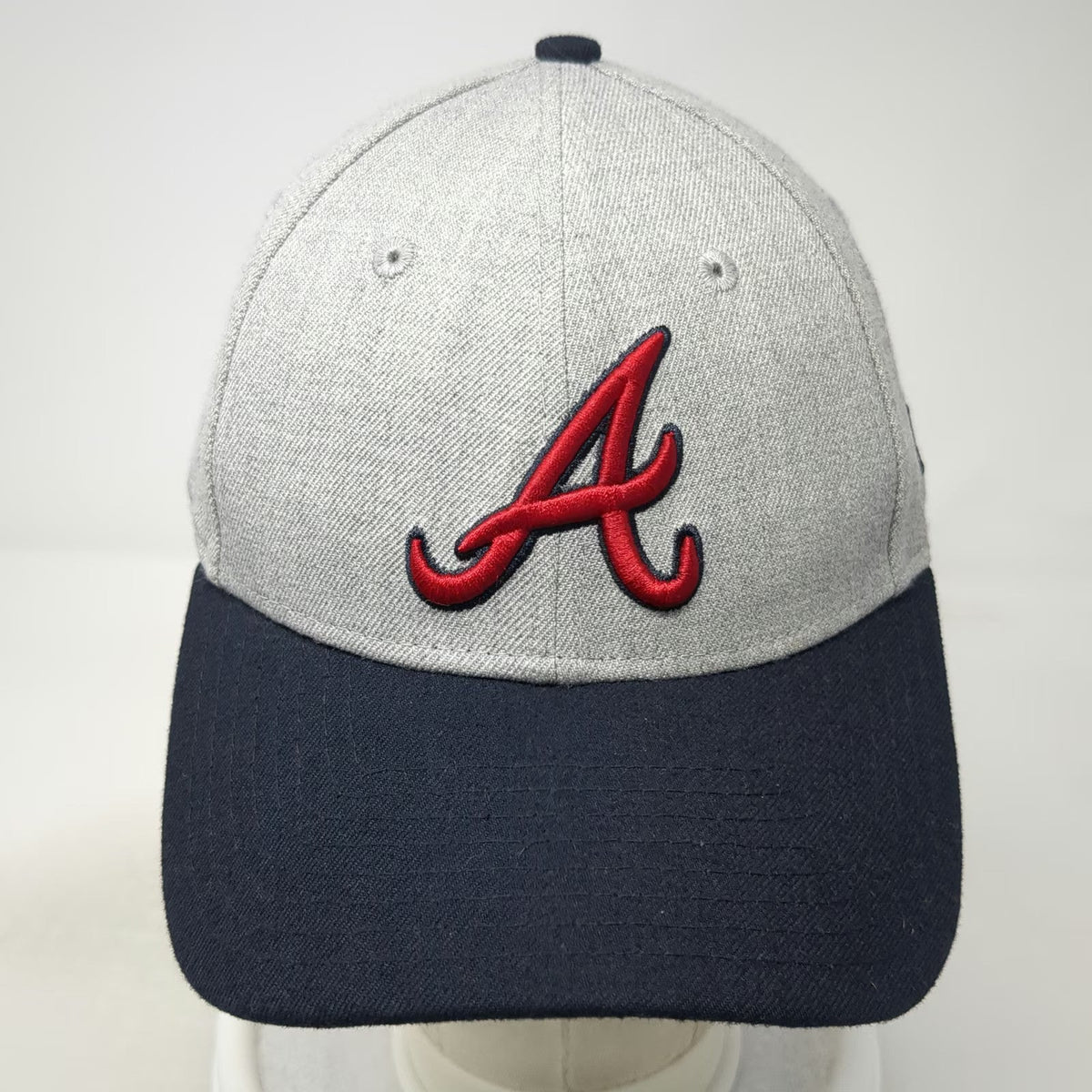 New Era Baseball Cap Gray Blue One Size 9FORTY MLB Atlanta Braves Slideback Hat