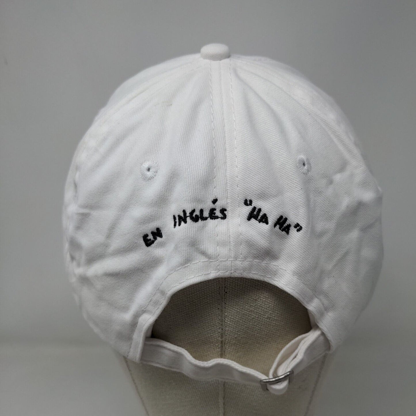 Ja Ja En Ingles Ha Ha Slideback Hat White One Size Port & Company