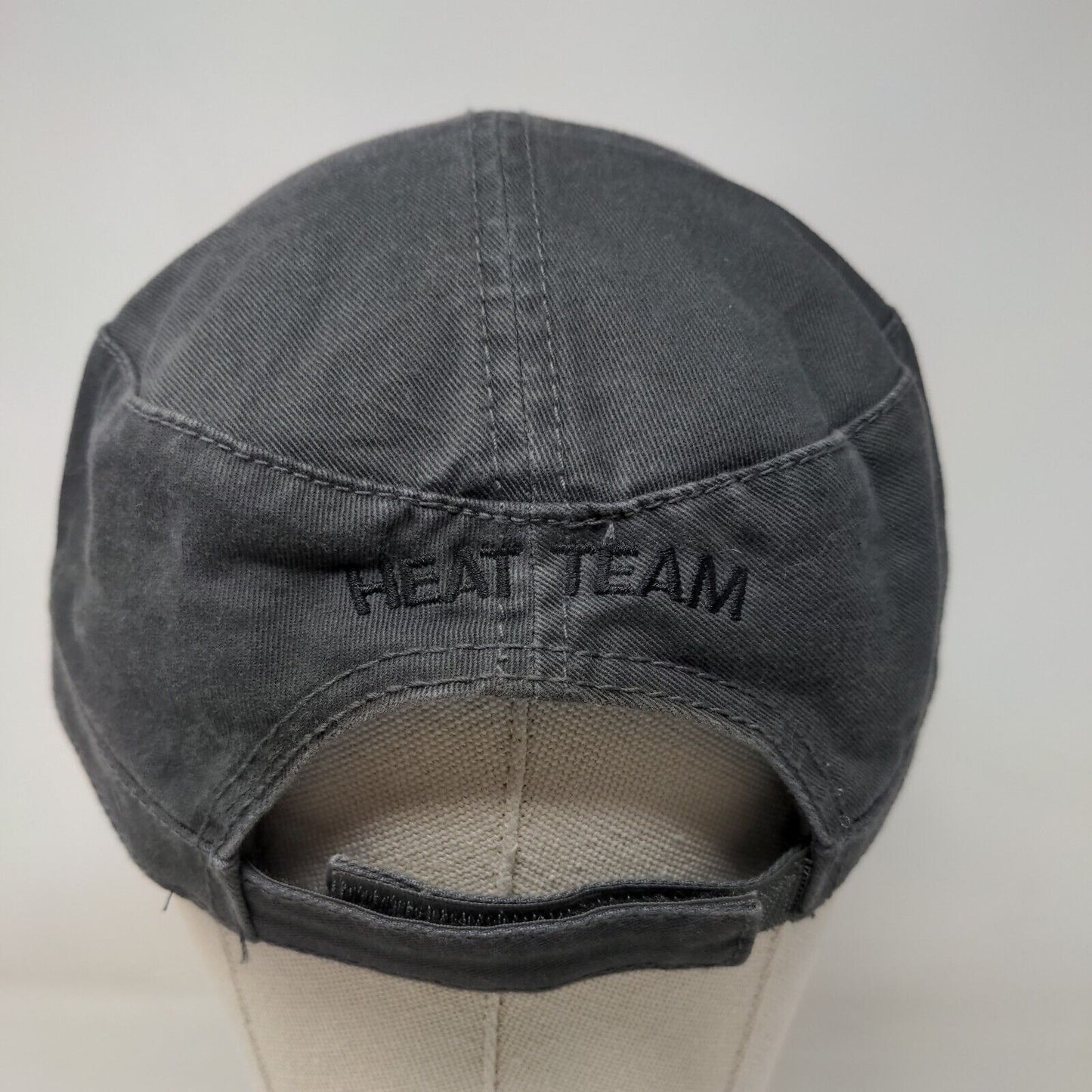 JGC | FLUOR Heat Team Strapback Cadet Army Cap Gray OSFM Embroidered Distressed