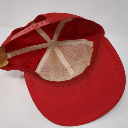Unbranded Snapback Rope Hat Red One Size Adjustable Solid Patch Outdoor