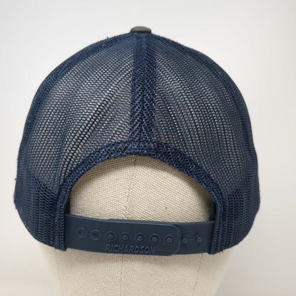 Richardson Trucker Hat Gray Blue One Size Mesh Snapback Hawk Supply Hydraulics