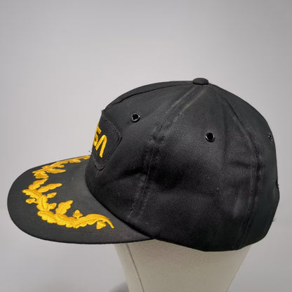 Yupoong NASA Worm Logo Scrambled Eggs 5 Panel Hat Black Yellow Patch Vintage