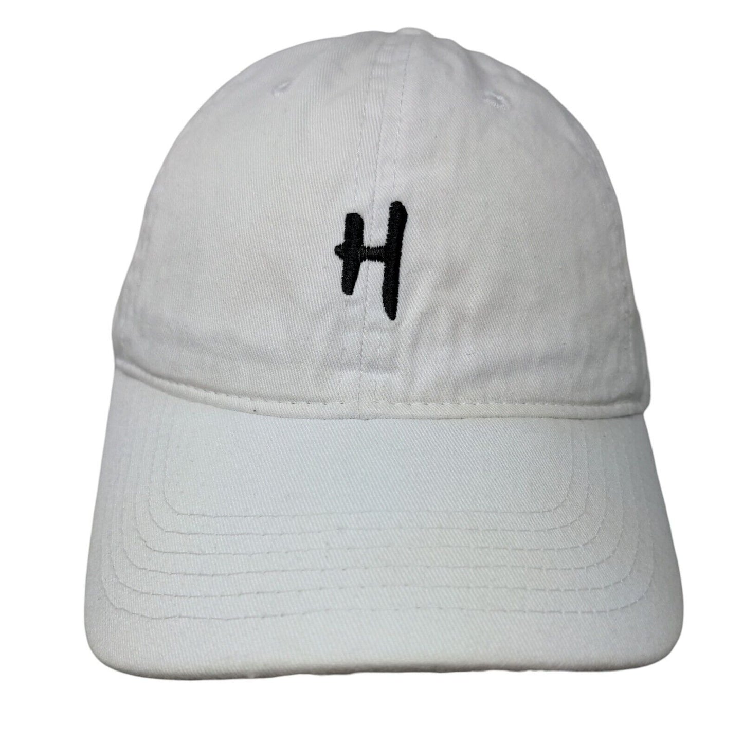 HEYBO Slideback Hat White OSFM Adjustable Embroidered Vented Holes 6 Panel
