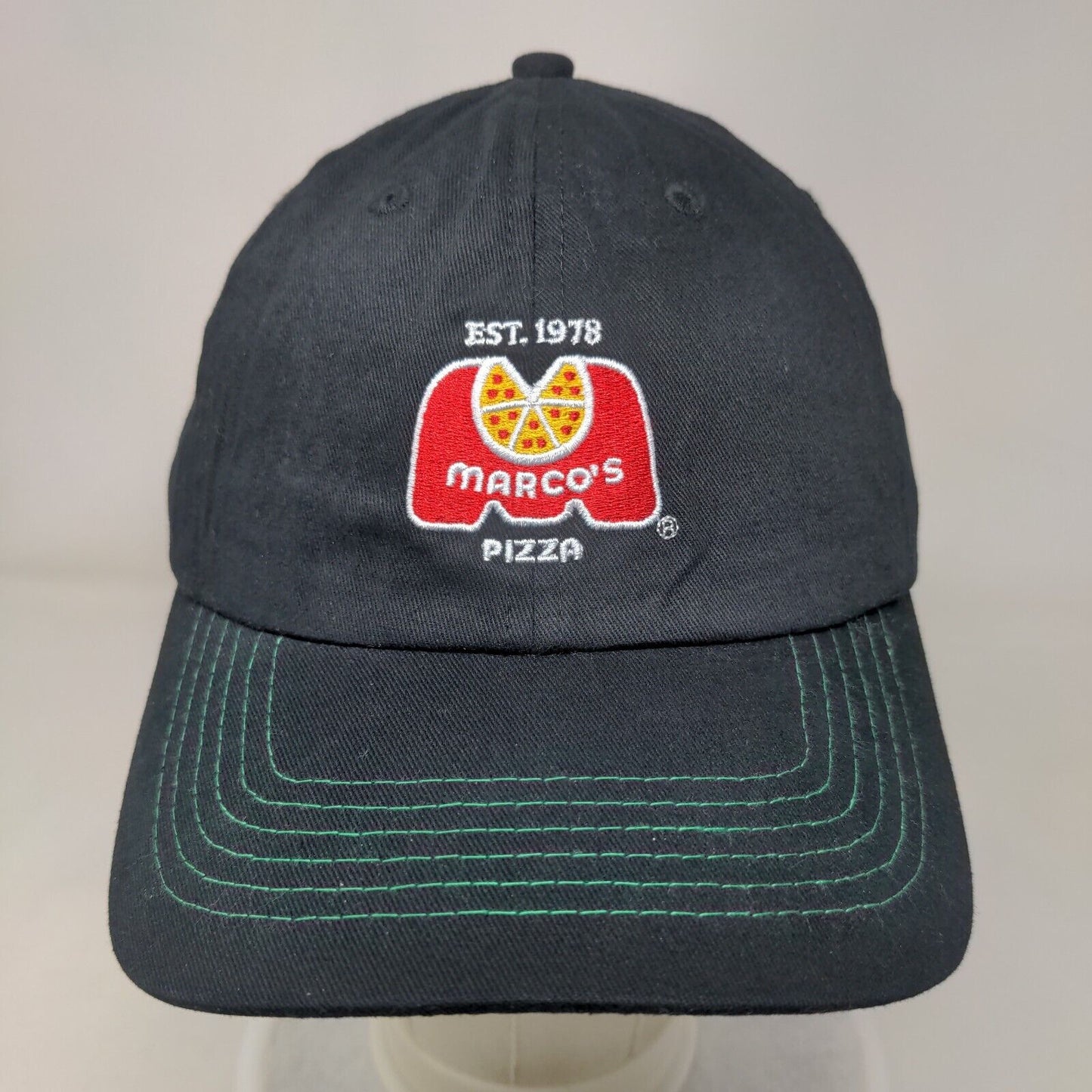 Marco's Pizza Slideback Hat Black One Size Embroidered Vent Holes HTT