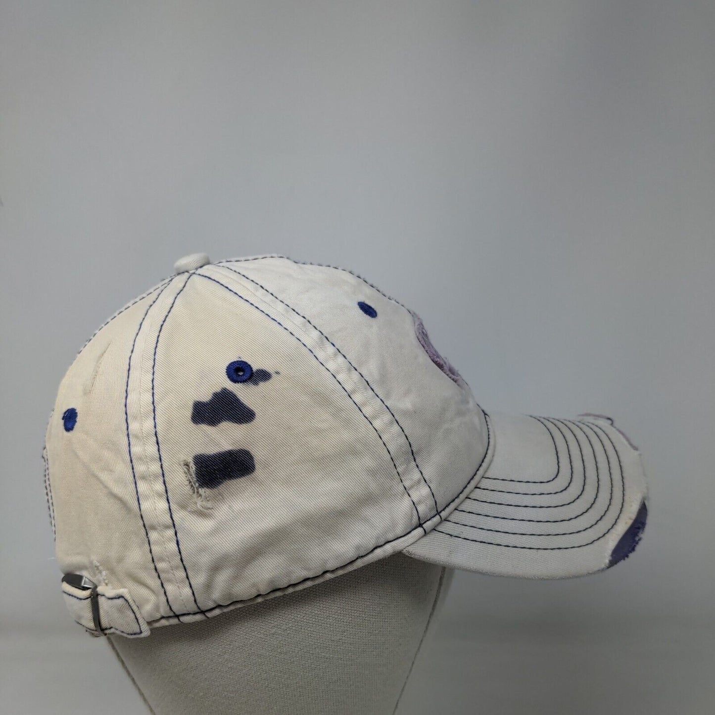 Ultimat Vodka Slideback Hat White OSFM Adjustable Embroidered Distressed 6 Panel