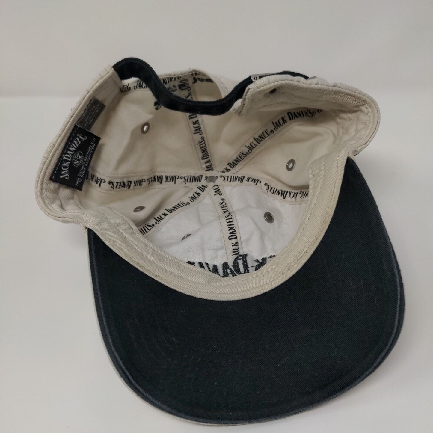 Jack Daniel's Slideback Hat Tan OSFM Adjustable Embroidered 6 Panel