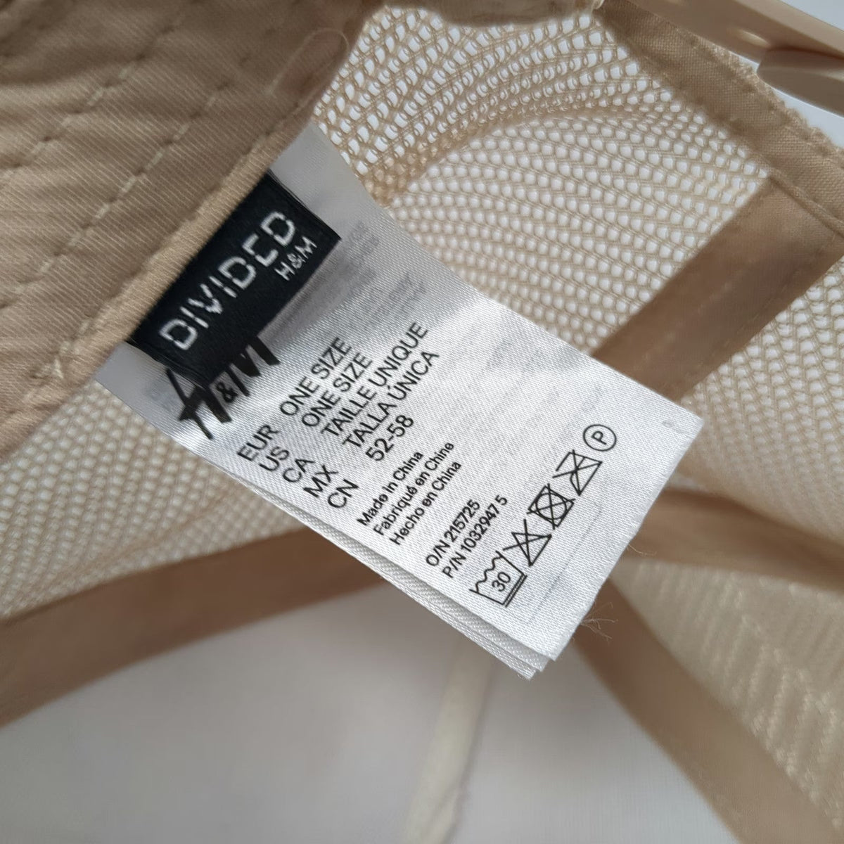 H&M Divided Trucker Hat Beige One Size Mesh Back Embroidered Butterfly Snapback