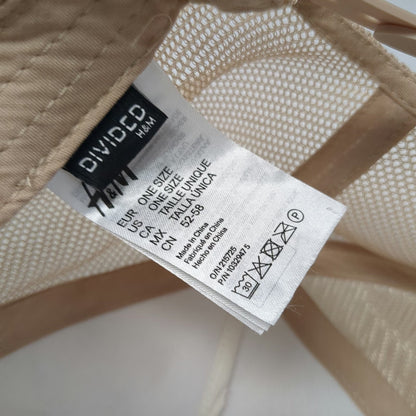 H&M Divided Trucker Hat Beige One Size Mesh Back Embroidered Butterfly Snapback