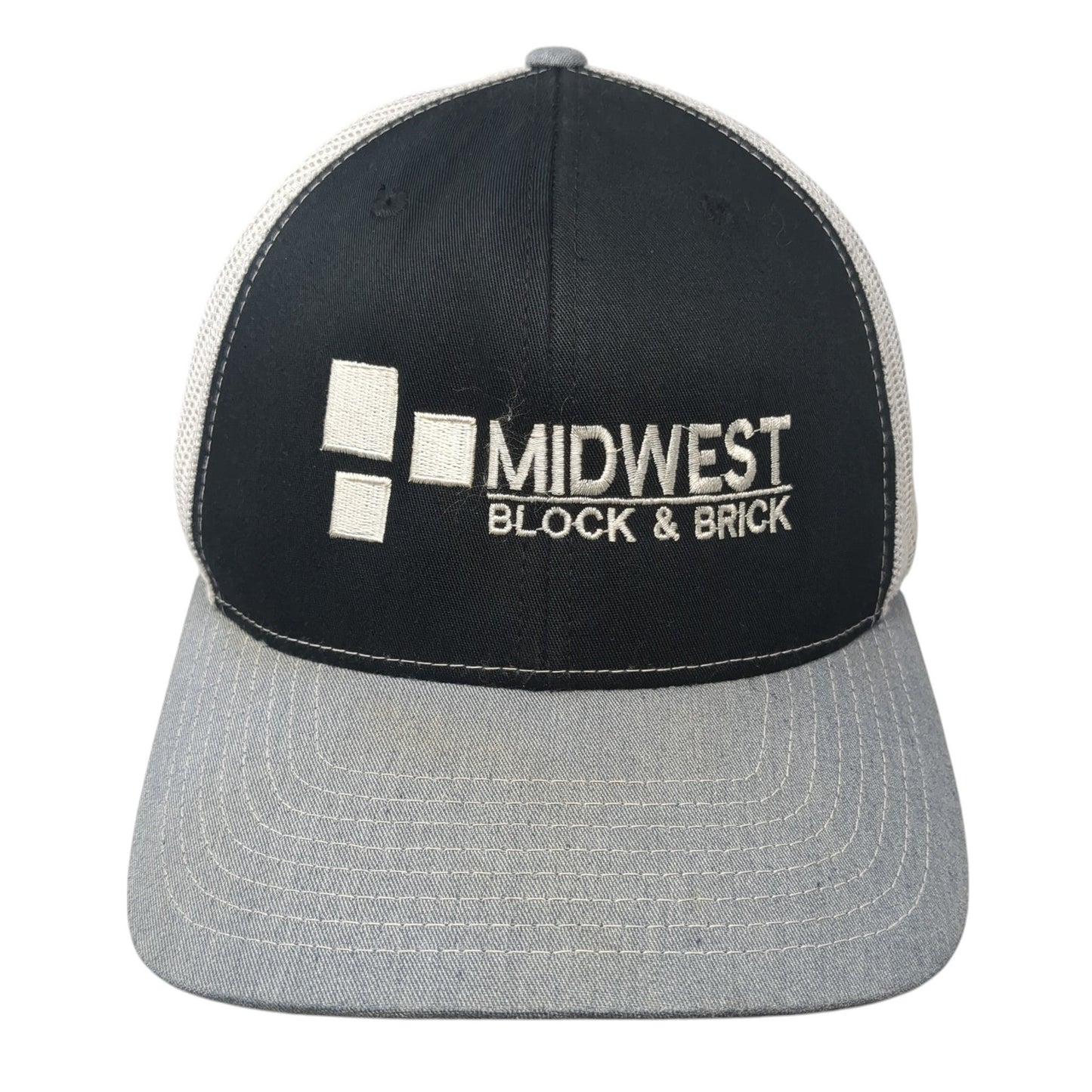 Midwest Block & Brick Snapback Trucker Hat Multi One Size Mesh Back