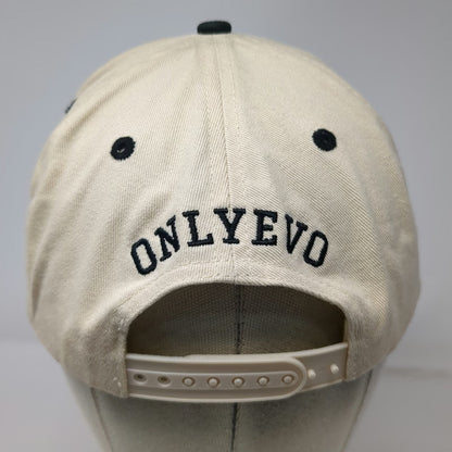 ONLYEVO 5 Panel Beige Black Hat One Size Snapback OE Embroidered Logo Visor