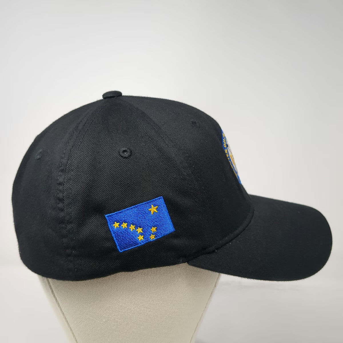 Flexfit Baseball Cap Black XL Alaska US Flag UOSS Oilfield Services Fitted Hat