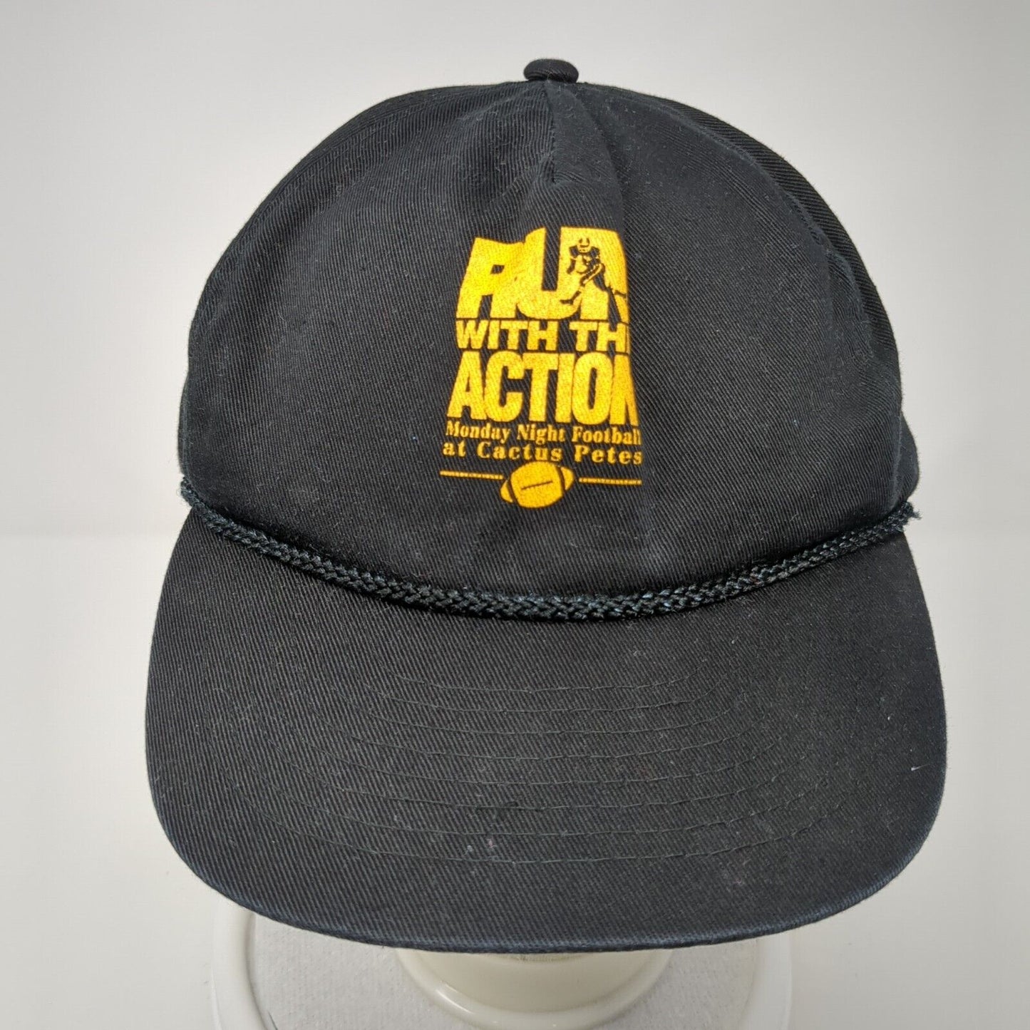 Run with The Action Monday Night Football at Cactus Petes snapback Hat Black OS