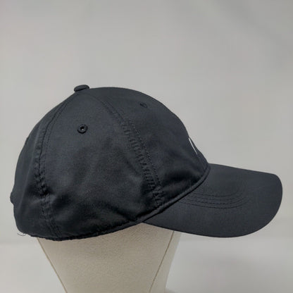 Nike Strapback Golf Hat Black OSFA Adjustable Swoosh Logo 6 Panel Polyester