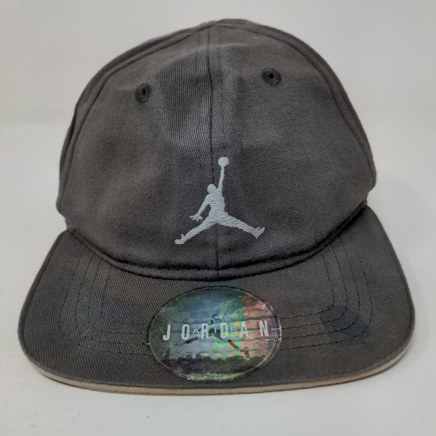 Air Jordan Baby Boy's Snapback Hat Gray Distressed Jumpman Logo W/Sticker