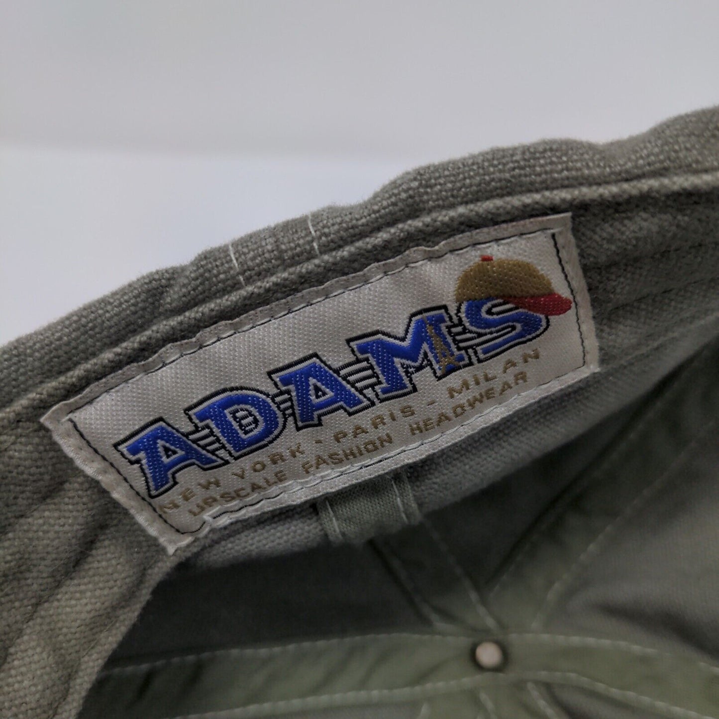 Micron Strapback Hat Grayish Brown One Size Adjustable Embroidered Adams Cotton